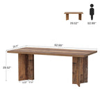 Table à manger rectangulaire en bois style ferme pour cuisine ou salle à manger