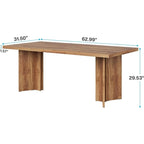 Table à manger rectangulaire en bois style ferme pour cuisine ou salle à manger