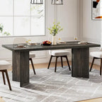 Table à manger rectangulaire en bois style ferme pour cuisine ou salle à manger