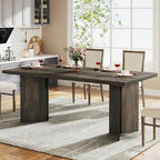 Table à manger rectangulaire en bois style ferme pour cuisine ou salle à manger