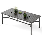 MAISON ARTS Table de Salle à Manger d'Extérieur Extra Large en Métal, Table Rectangulaire en Acier pour 8 Personnes