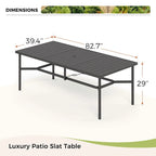 MAISON ARTS Table de Salle à Manger d'Extérieur Extra Large en Métal, Table Rectangulaire en Acier pour 8 Personnes
