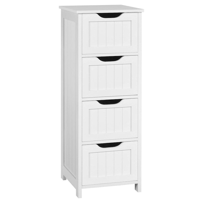 Meuble de Rangement Salle de Bain Meuble Colonne Étroit avec 4 Tiroirs