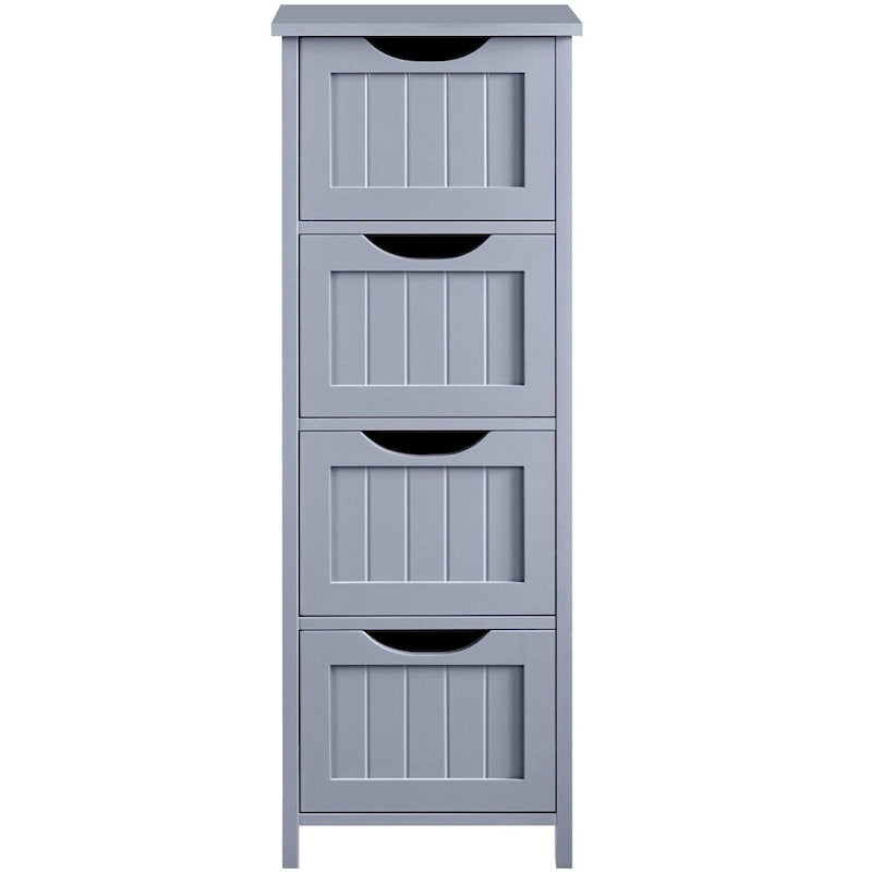 Meuble de Rangement Salle de Bain Meuble Colonne Étroit avec 4 Tiroirs