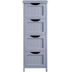Meuble de Rangement Salle de Bain Meuble Colonne Étroit avec 4 Tiroirs