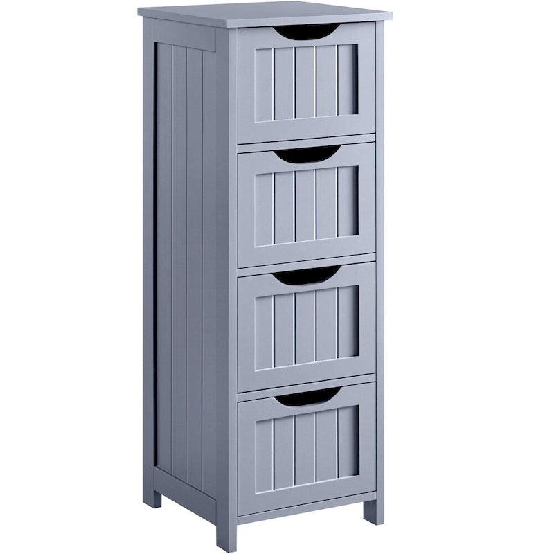 Meuble de Rangement Salle de Bain Meuble Colonne Étroit avec 4 Tiroirs