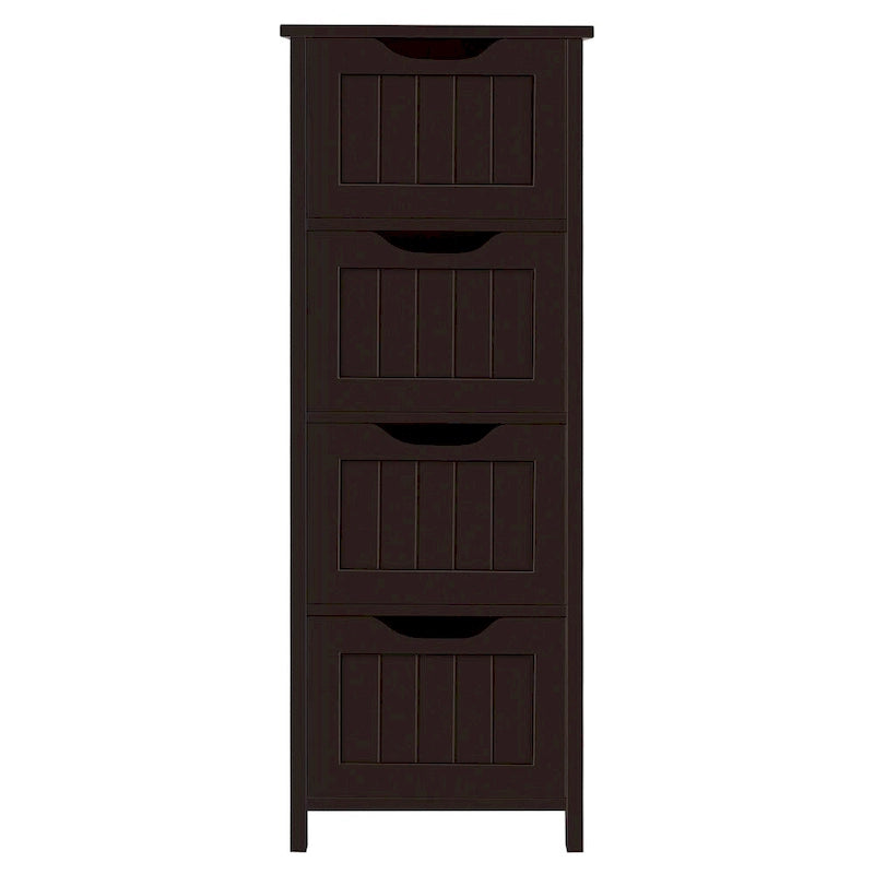 Meuble de Rangement Salle de Bain Meuble Colonne Étroit avec 4 Tiroirs