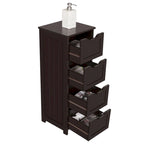 Meuble de Rangement Salle de Bain Meuble Colonne Étroit avec 4 Tiroirs