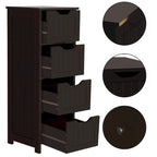 Meuble de Rangement Salle de Bain Meuble Colonne Étroit avec 4 Tiroirs