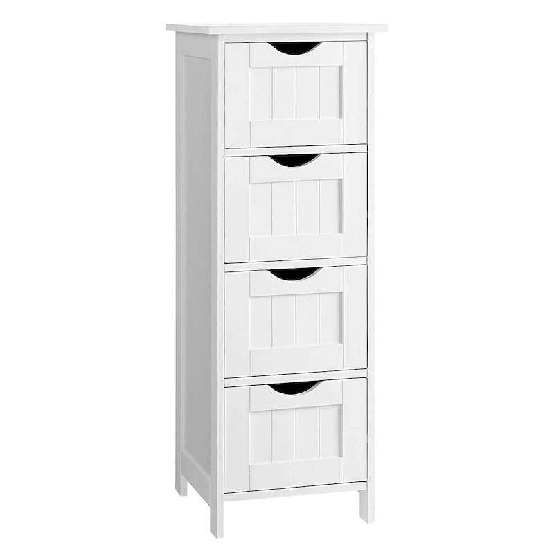 Meuble de rangement de salle de bain blanc, meuble de bureau autoportant avec tiroirs - 30L x 30l x 82H cm