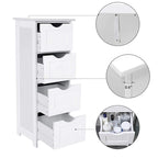 Meuble de rangement de salle de bain blanc, meuble de bureau autoportant avec tiroirs - 30L x 30l x 82H cm