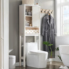68 Armoire de rangement moderne haute pour toilettes, Meuble WC haut en bois gain de place