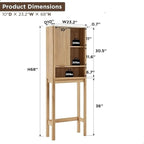 68 Armoire de rangement moderne haute pour toilettes, Meuble WC haut en bois gain de place