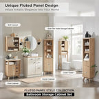 68 Armoire de rangement moderne haute pour toilettes, Meuble WC haut en bois gain de place