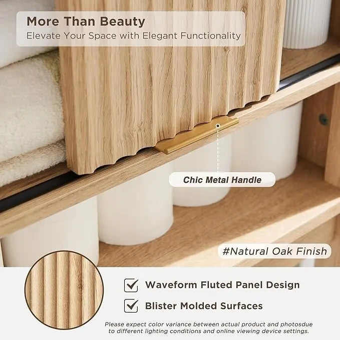 68 Armoire de rangement moderne haute pour toilettes, Meuble WC haut en bois gain de place