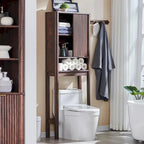 68 Armoire de rangement moderne haute pour toilettes, Meuble WC haut en bois gain de place