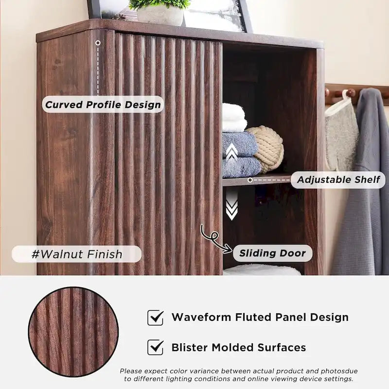 68 Armoire de rangement moderne haute pour toilettes, Meuble WC haut en bois gain de place