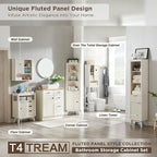 68 Armoire de rangement moderne haute pour toilettes, Meuble WC haut en bois gain de place