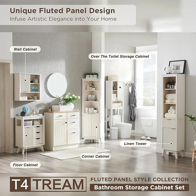 68 Armoire de rangement moderne haute pour toilettes, Meuble WC haut en bois gain de place