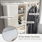 68 Armoire de rangement moderne haute pour toilettes, Meuble WC haut en bois gain de place