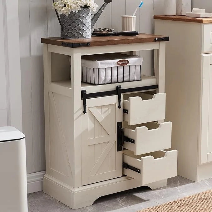Meuble bas de salle de bain de style rustique, petit meuble de rangement pour salle de bain