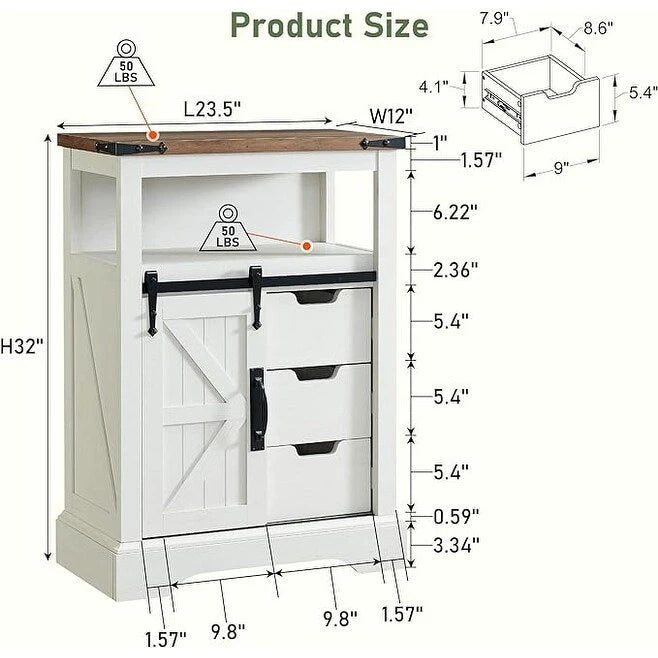Meuble bas de salle de bain de style rustique, petit meuble de rangement pour salle de bain