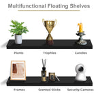 Longues étagères flottantes murales lot de 2 - 89 cm (L) x 23 cm (l) x 3,8 cm (H)