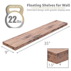 Longues étagères flottantes murales lot de 2 - 89 cm (L) x 23 cm (l) x 3,8 cm (H)